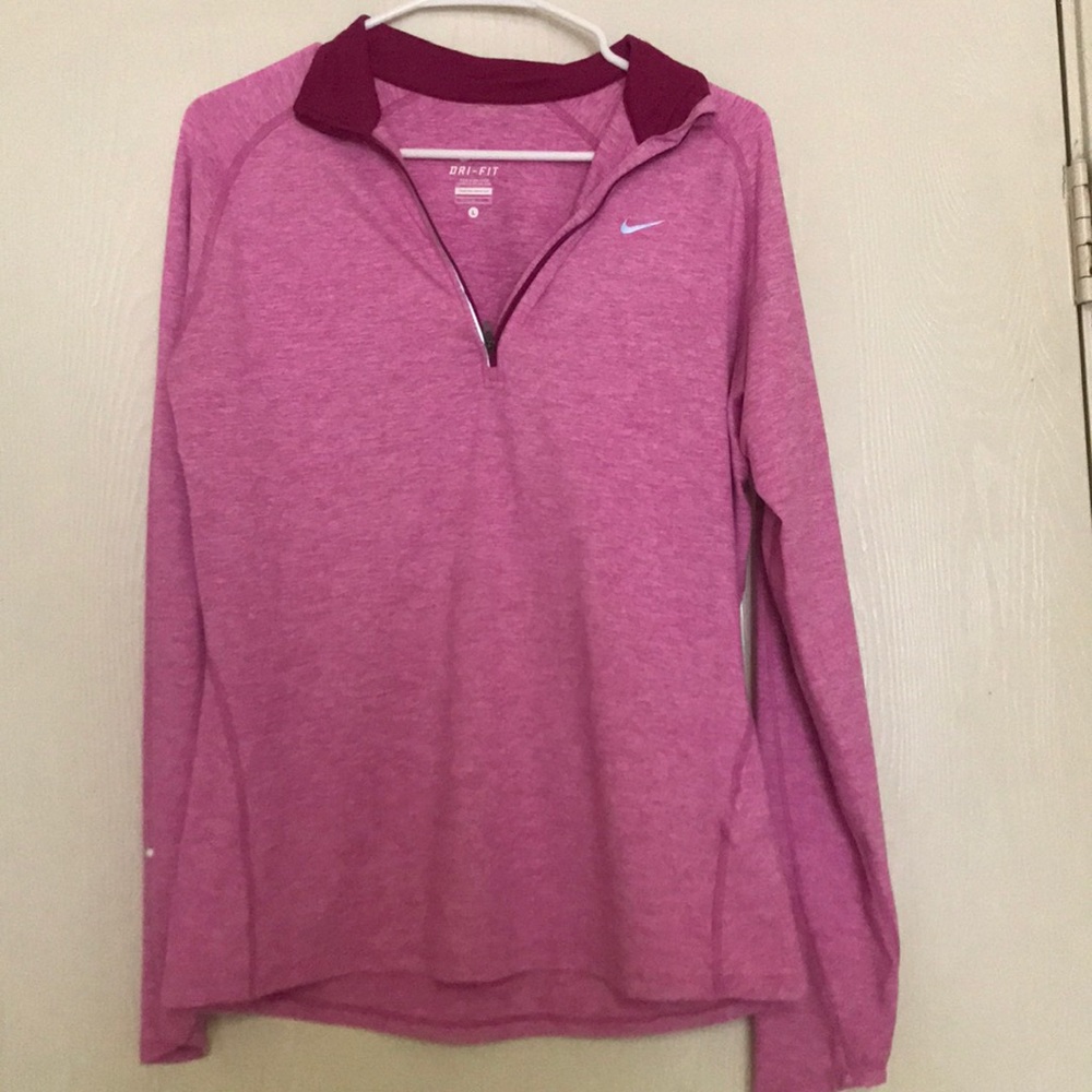 Pink nike dry fit quarter zip